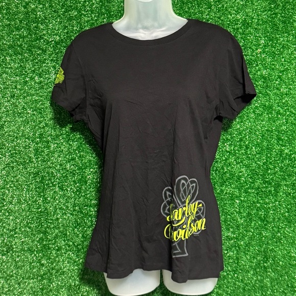 Harley-Davidson Black and Yellow Relaxed Short Sleeve Tee - Picture 1 of 5